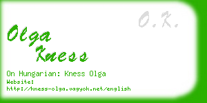 olga kness business card